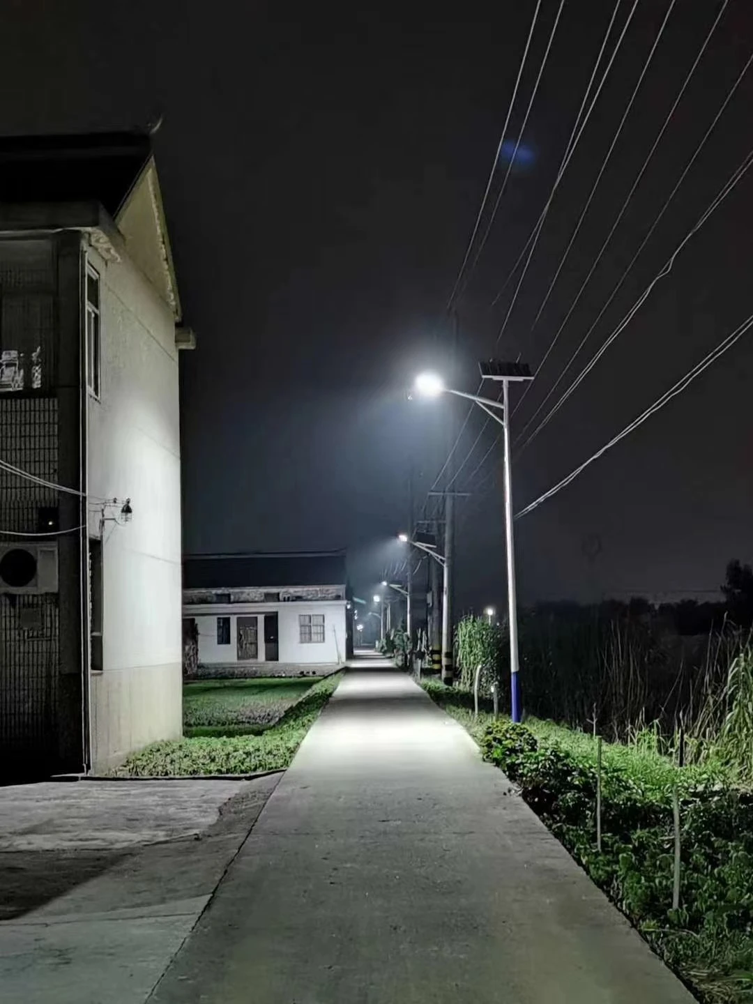 Solar street light night